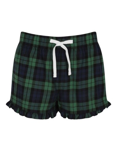 SFC-SK082-Womens Tartan Frill Lounge Shorts